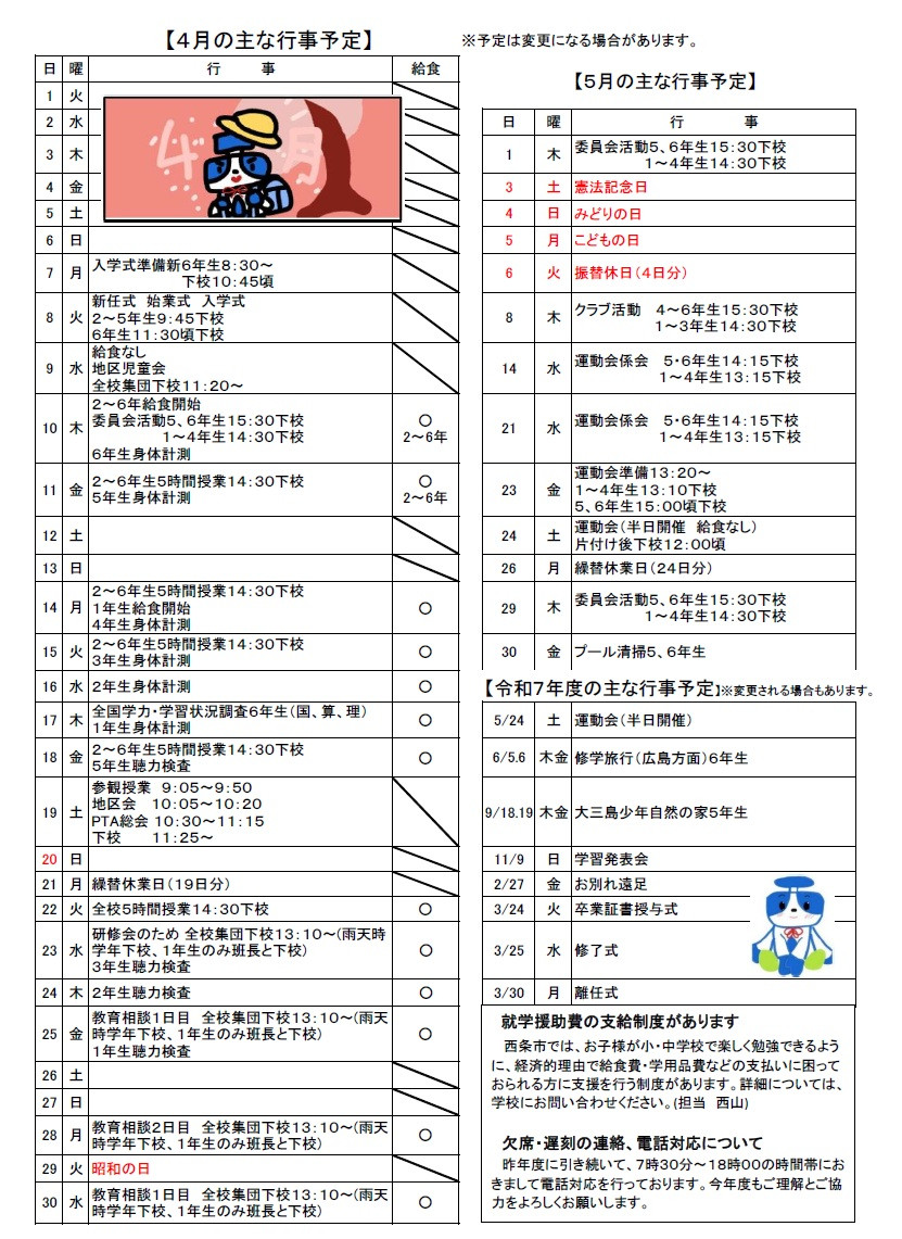 学校だより４月後半